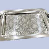 تصویر محصول سینی براق استیل بدون پایه کوچک یونیک 4067